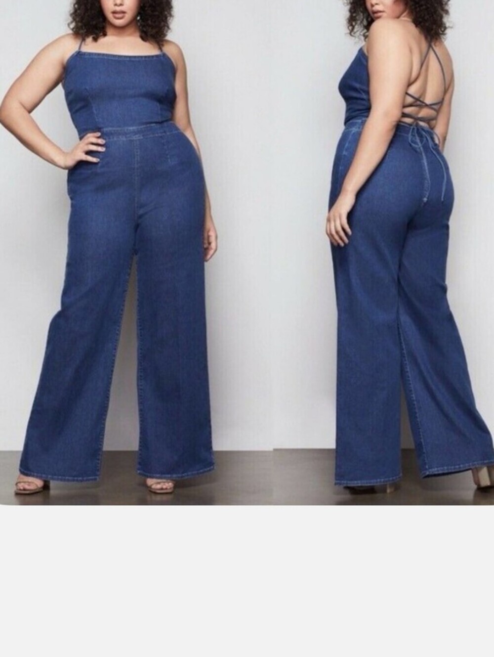 Good American-NWT-Vacay Palazzo Jumpsuit-Size 4(XL)